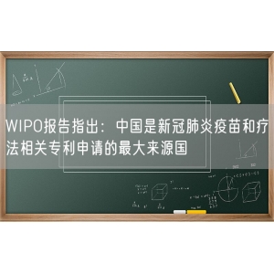WIPO报告指出：中国是新冠肺炎疫苗和疗法相关专利申请的最大来源国