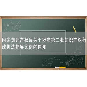 国家知识产权局关于发布第二批知识产权行政执法指导案例的通知