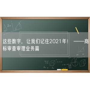 这些数字，让我们记住2021年！ ——商标审查审理业务篇